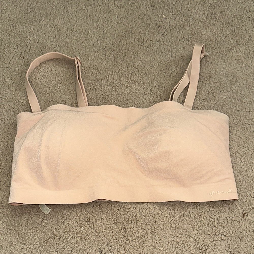 PINK Victoria's Secret Soft Blush Seamless Bandeau with Straps